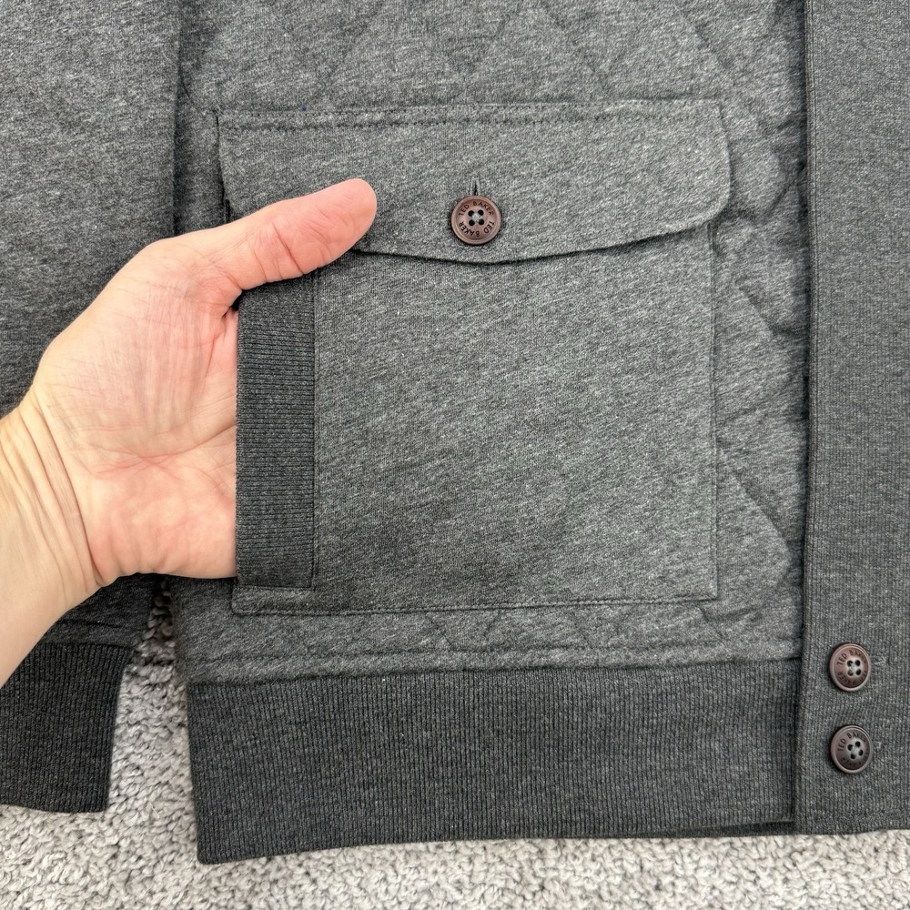 Ted Baker Quilted Jersey Jacket Men's 4 NWT Charcoal Full Zip/Button Up Bomber - Picture 10 of 14